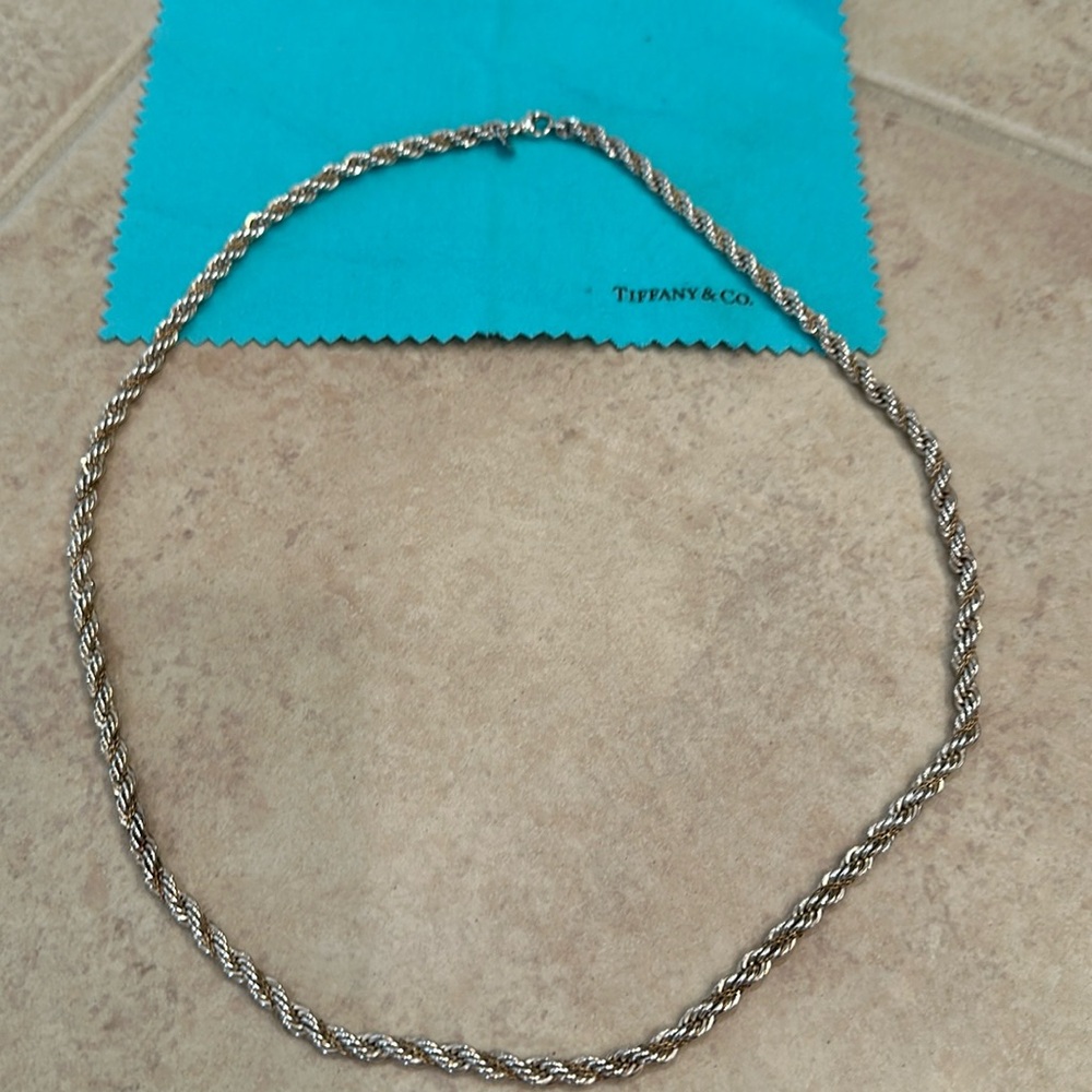 Tiffany two tones silver and gold necklace